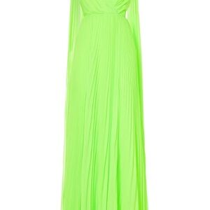 Monique Lhuillier Neon Green Long Sleeve Gown